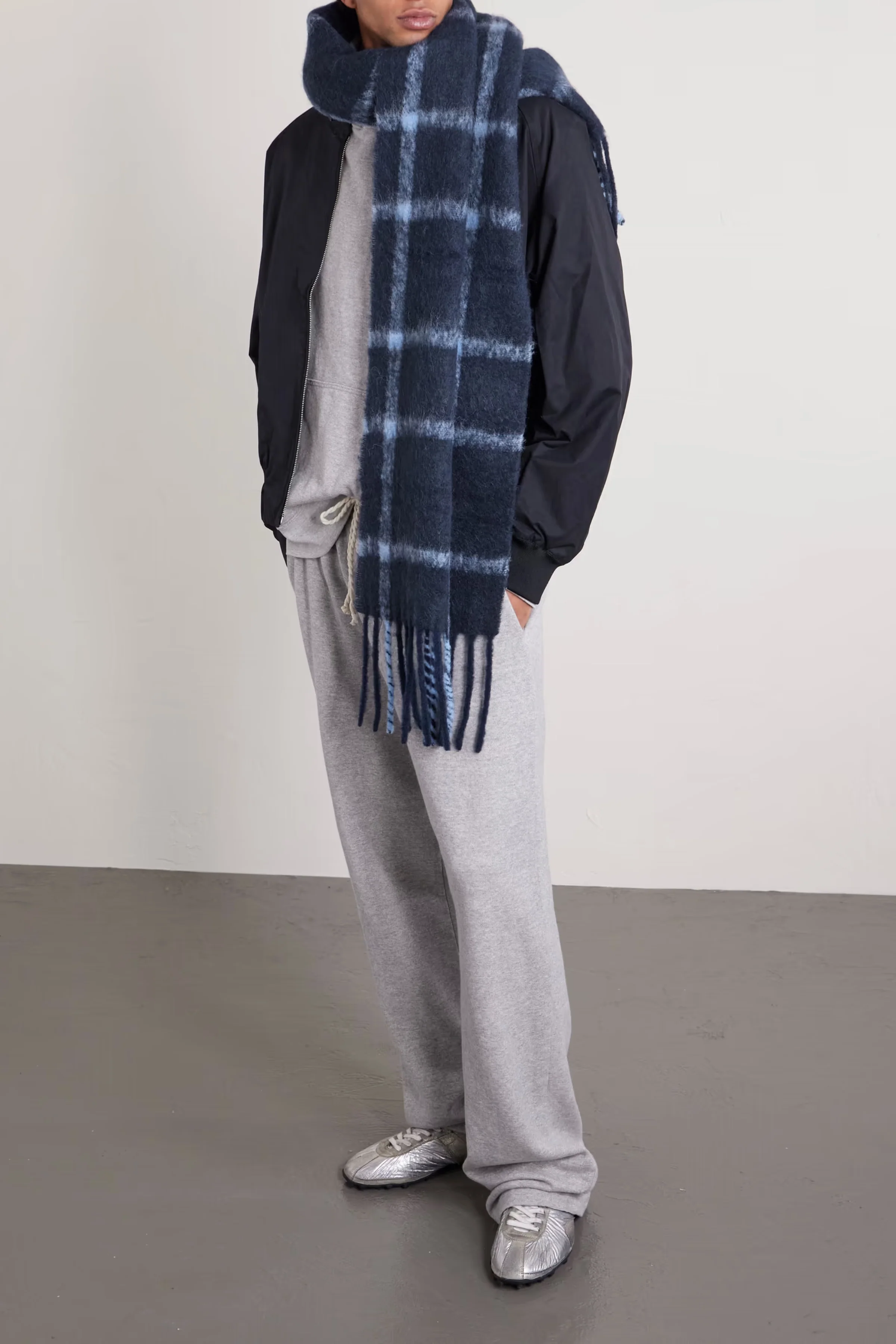 Alpaca Blend Plaid Scarf - Image 2