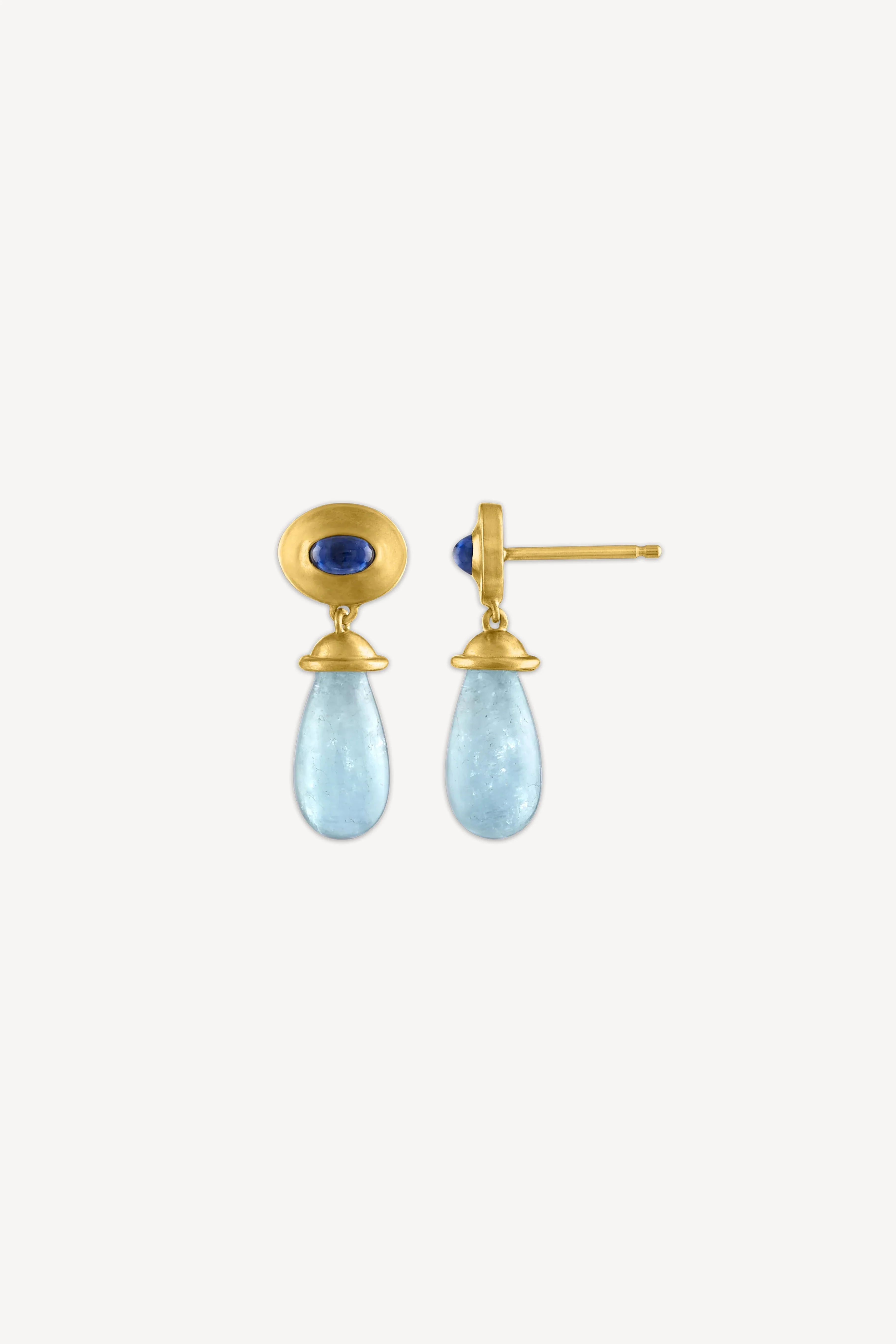 Aquamarine and Blue Sapphire Alabastra Earrings - Image 3