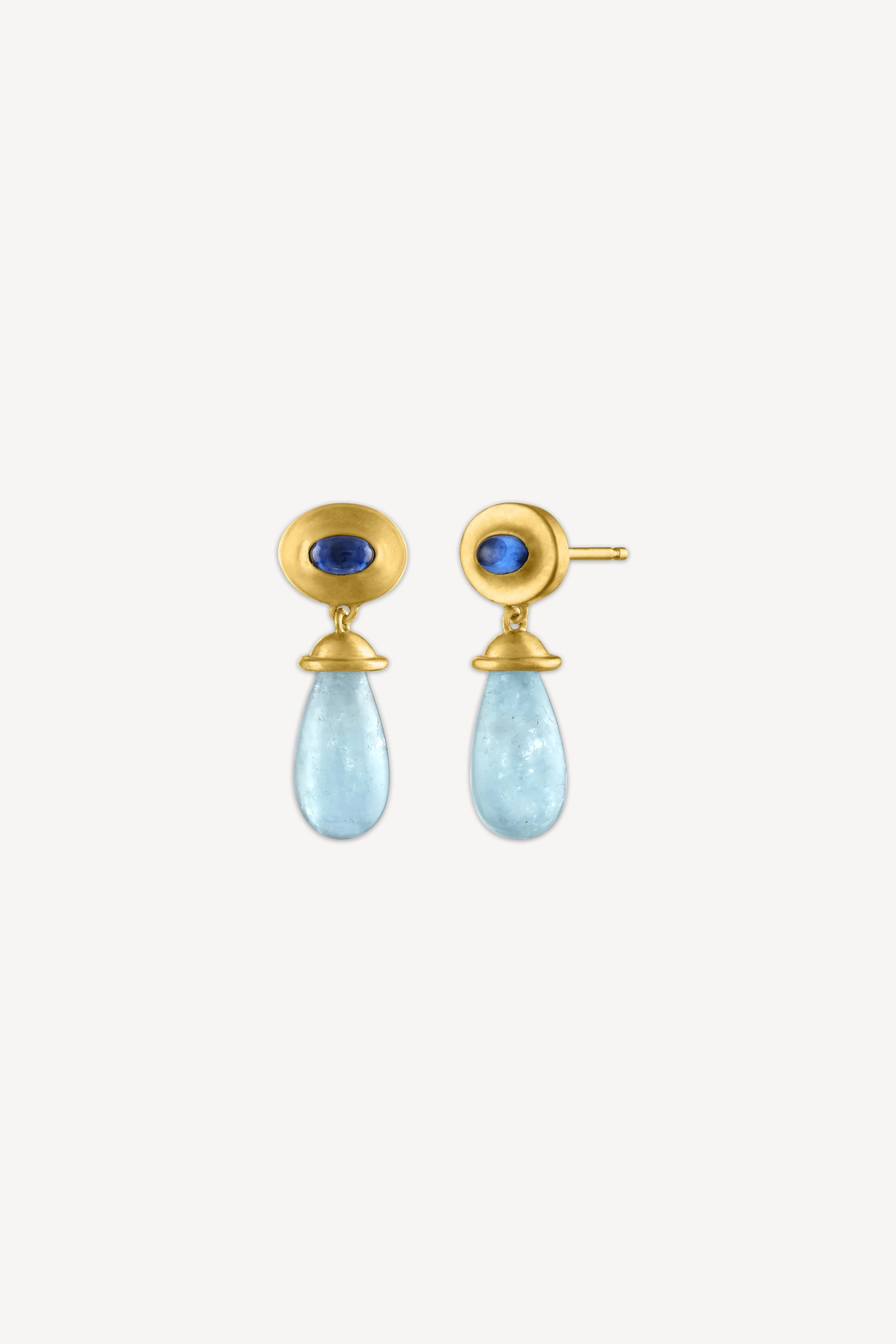 Aquamarine and Blue Sapphire Alabastra Earrings - Image 4