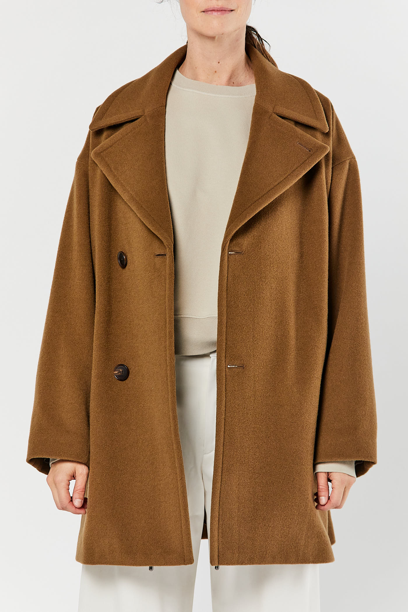 Brown Cashmere Wool Coat - Image 3