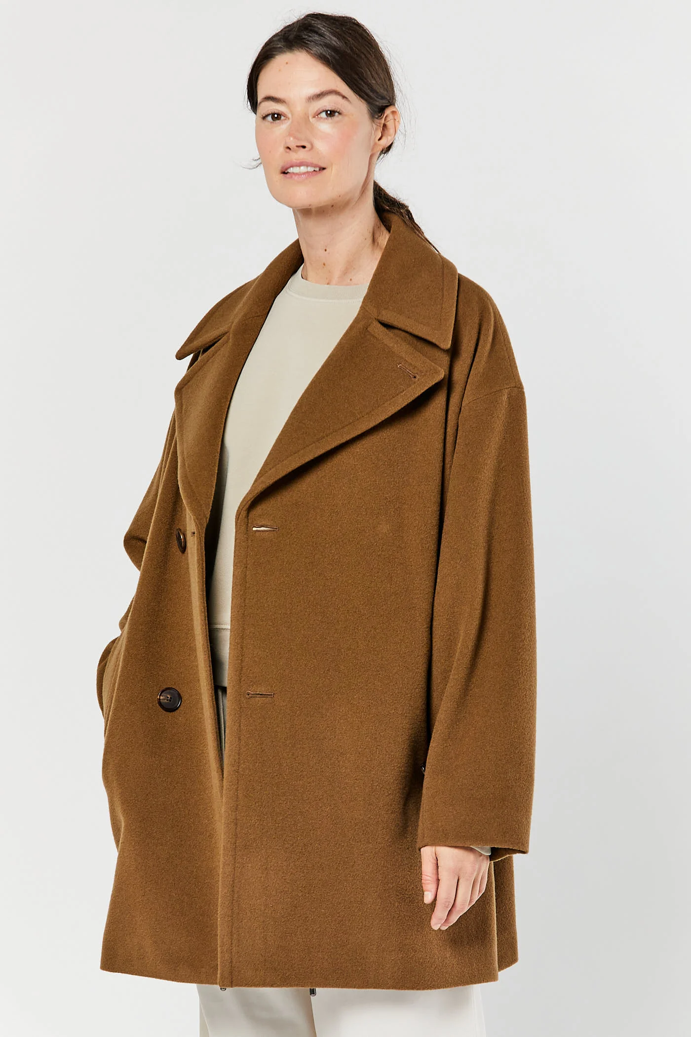 Brown Cashmere Wool Coat - Image 4