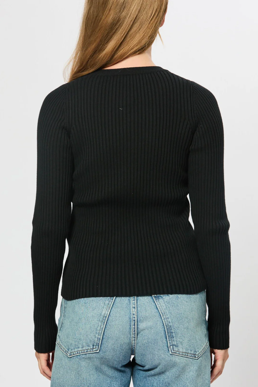 Rib Crew Neck Cardigan - Image 5