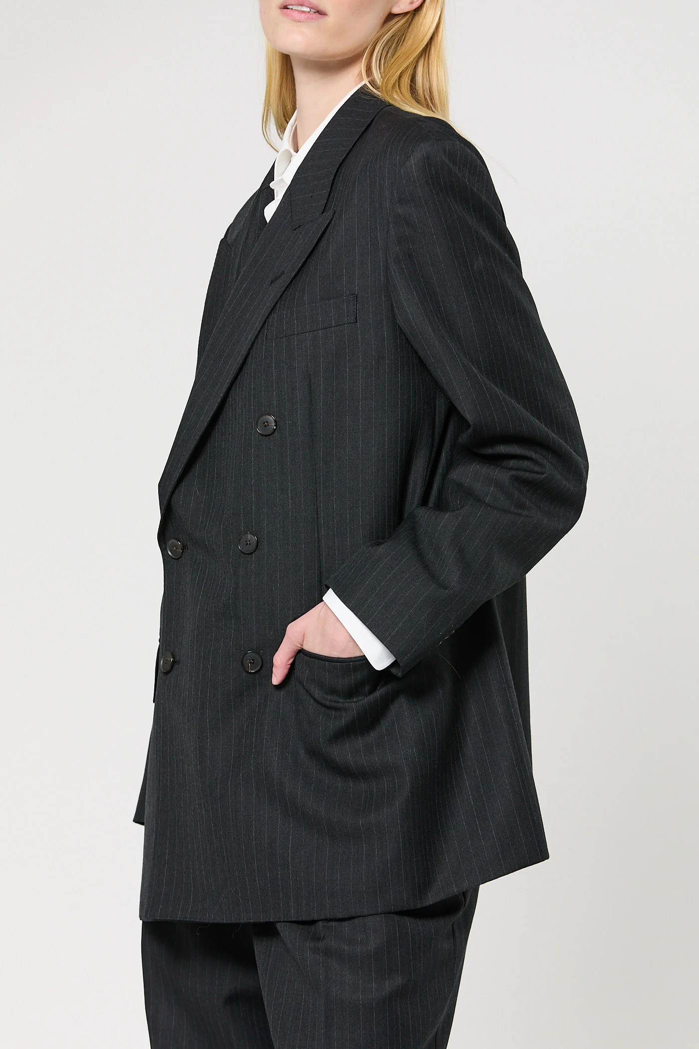 Wool Double Breasted Jacket - Image 4