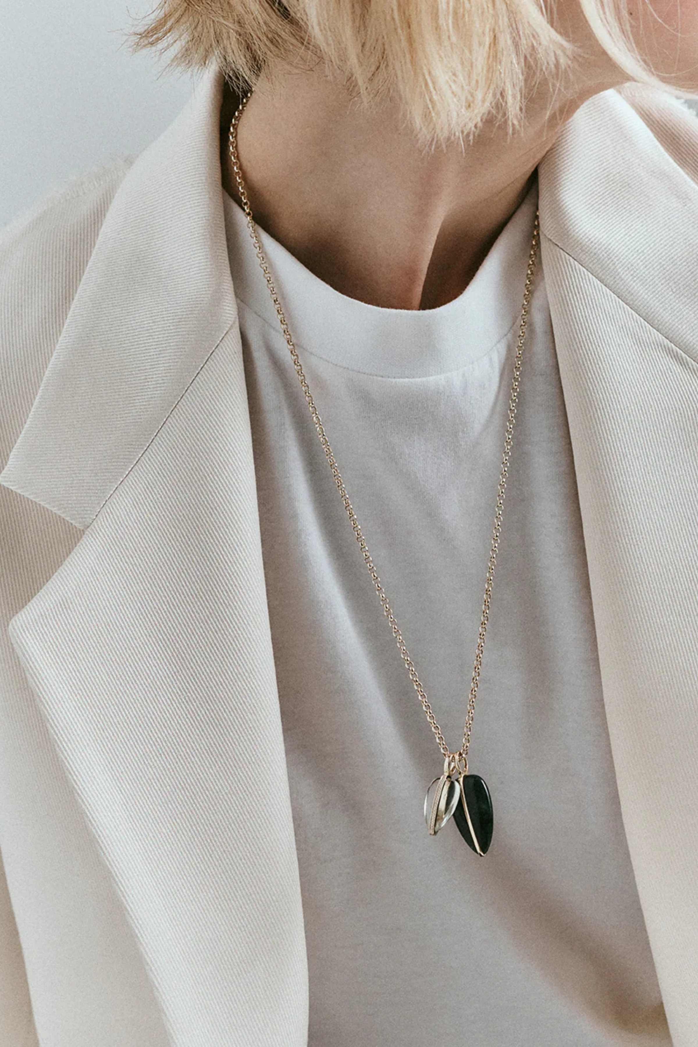 Small Diamond Pebble Pendant - Image 3