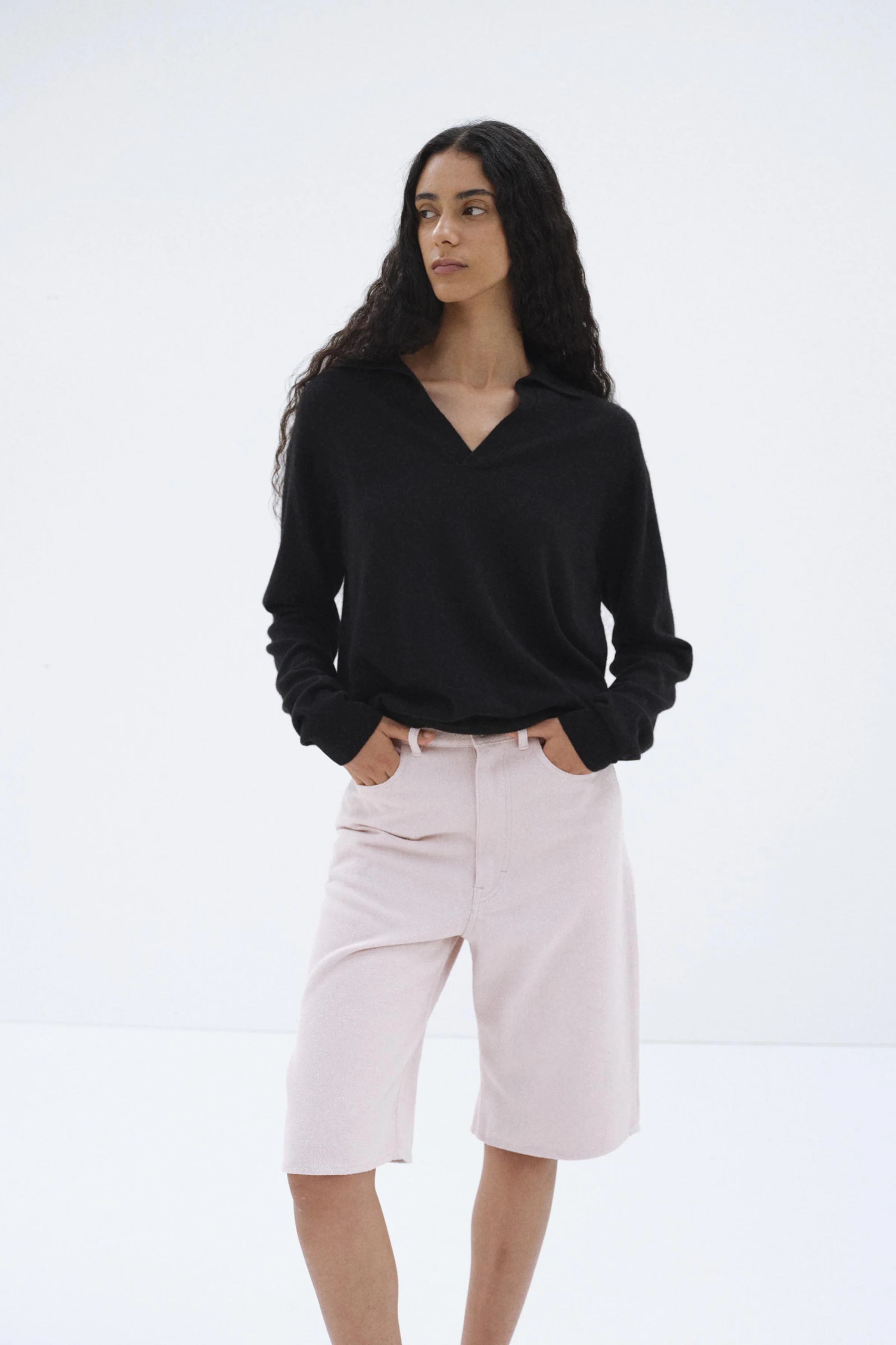 Cashmere Silk Knit L/S Polo - Image 4
