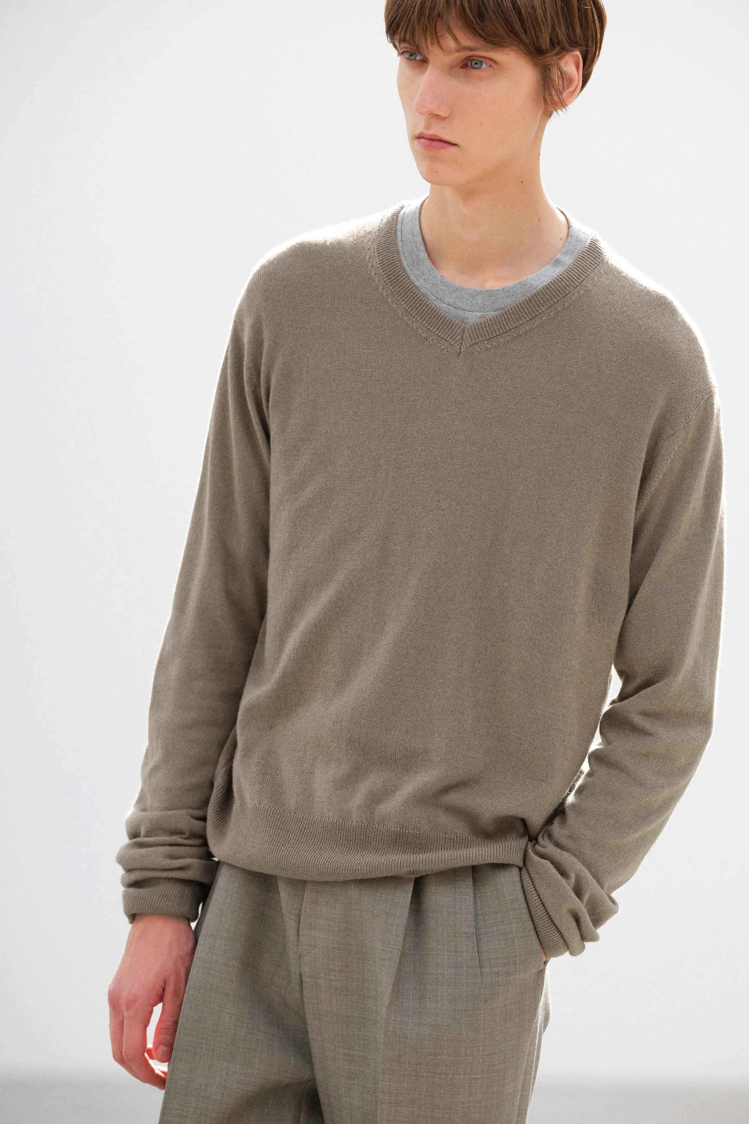 Cashmere Silk Knit V-Neck - Image 3