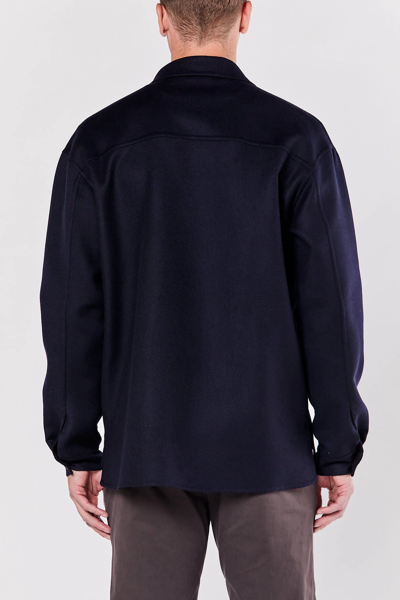 Blue Navy Single-Breasted Shirt Jacket - Image 6