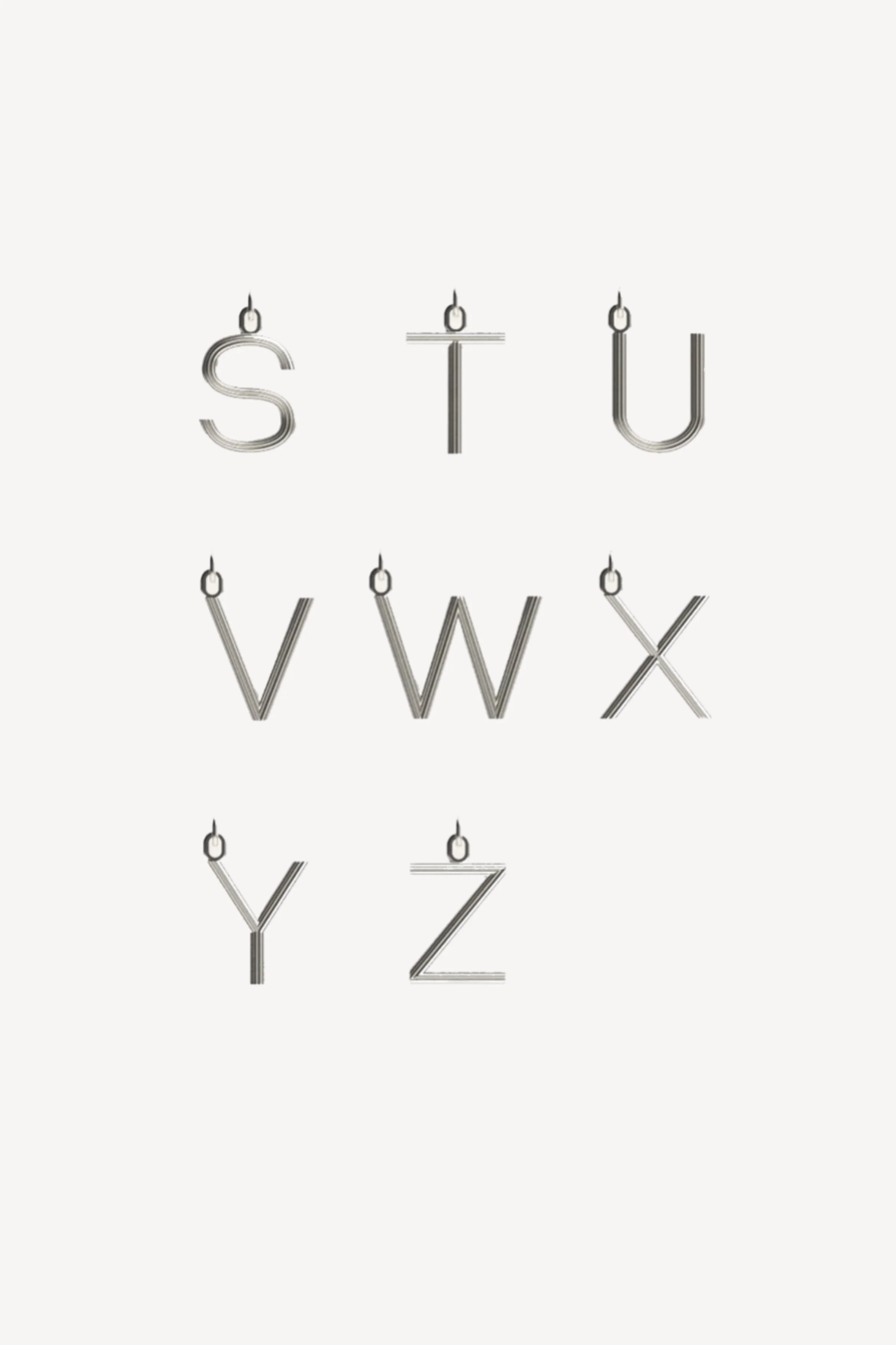 Silver Large Alphabet Necklace - Image 4