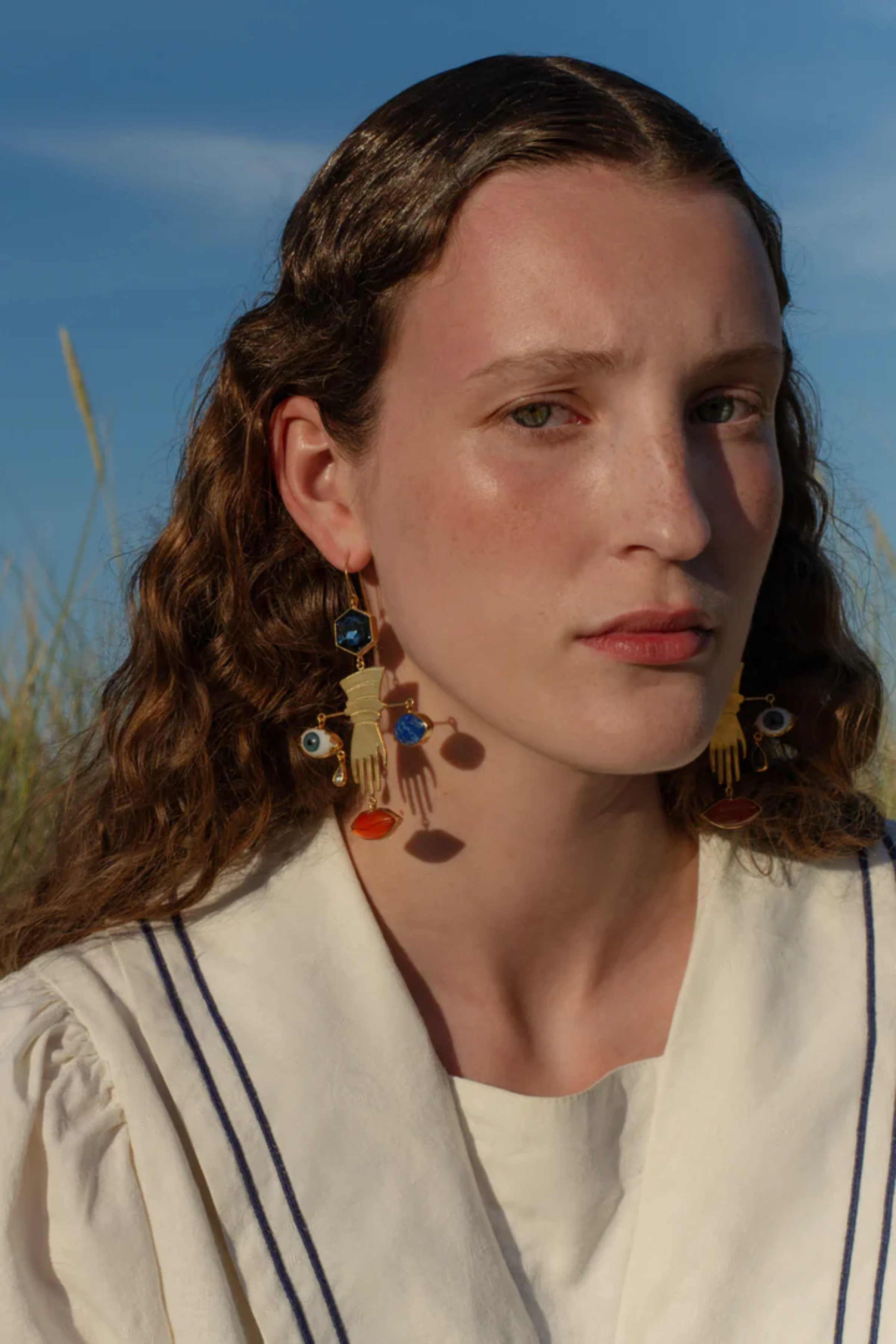 Glove & Face Charm Earrings - Image 2