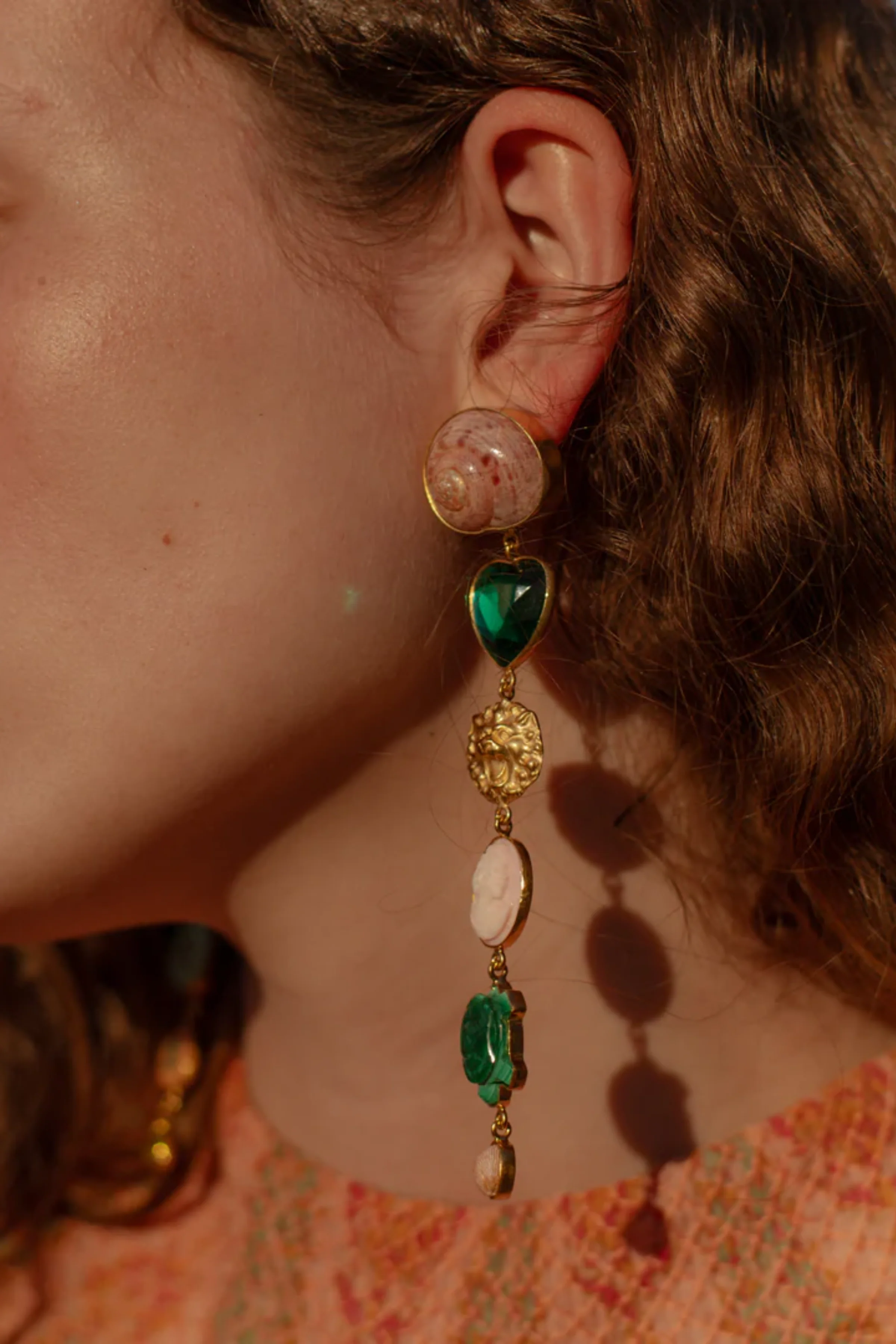 Green Heart & Star Earrings - Image 2