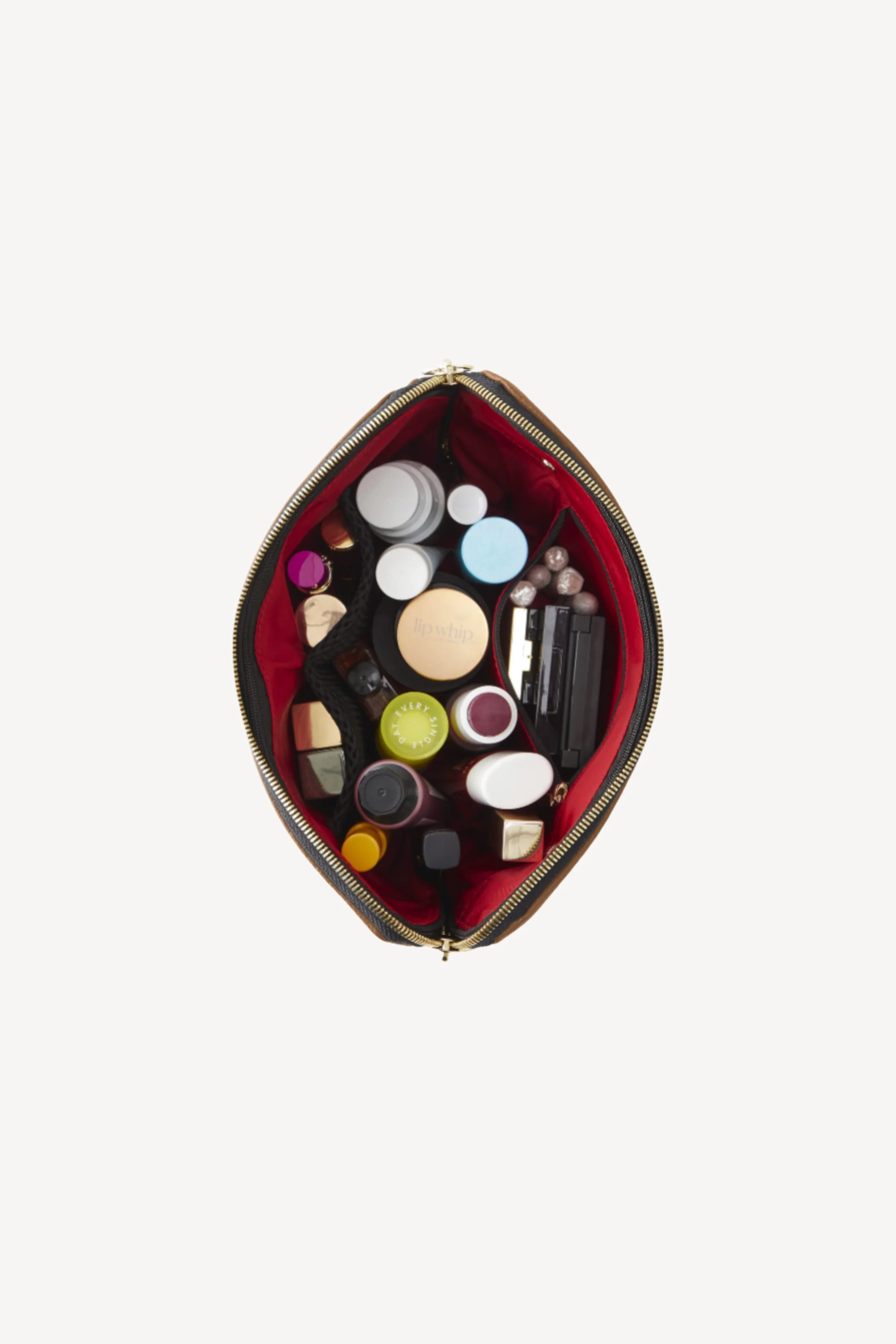 Camel & Red Signature Makeup Bag - Image 2