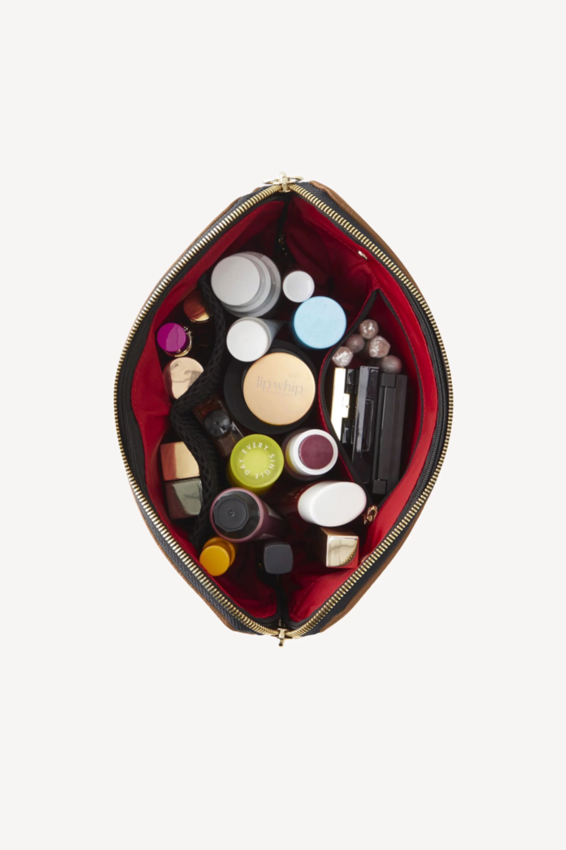 Camel & Red Everyday Makeup Bag - Image 2