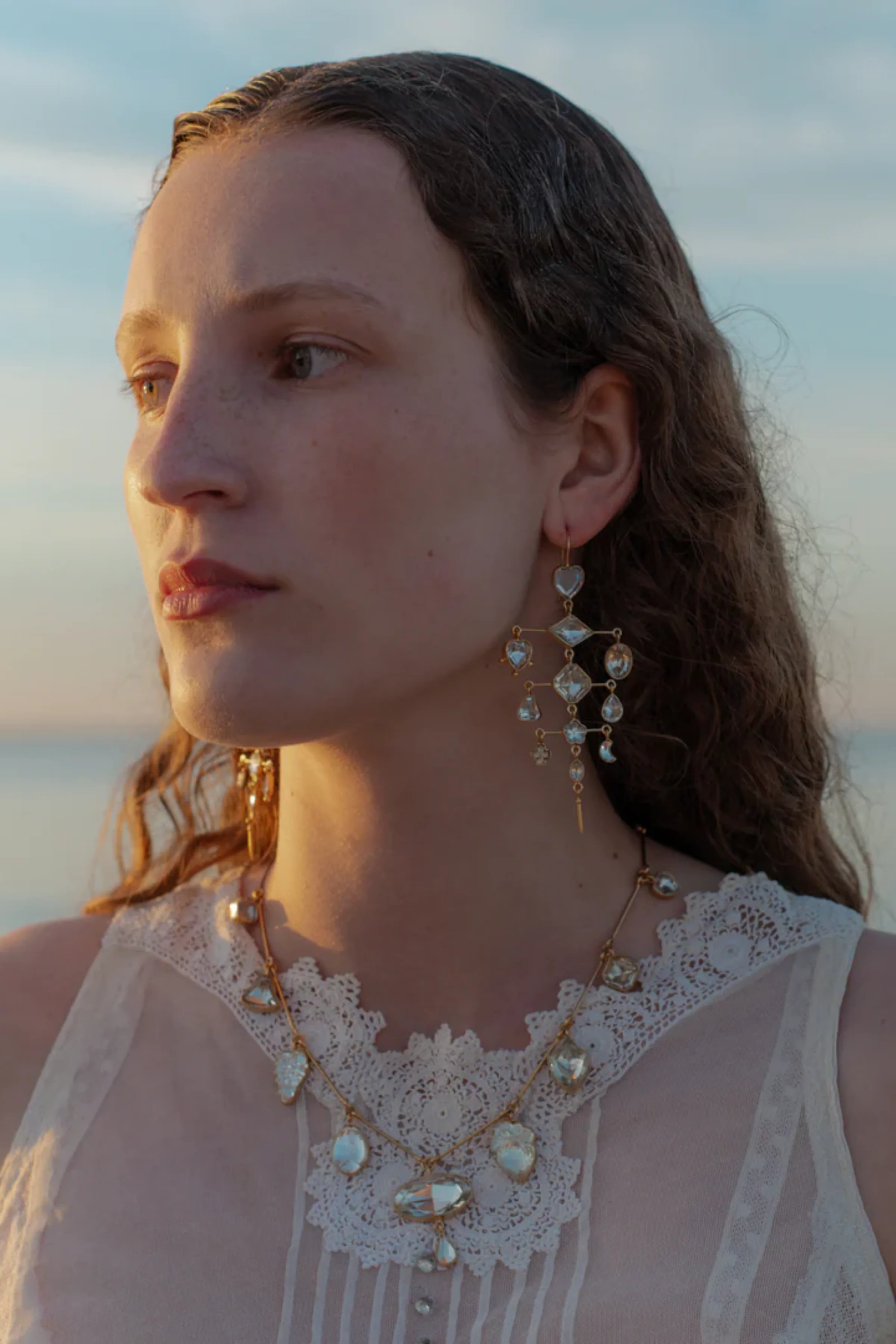 Multilayer Balance Victorian Drop Earrings (Crystal) - Image 2
