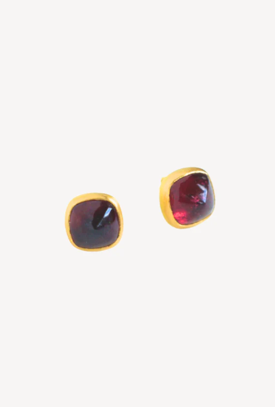 Pink Tourmaline Punky Stud Earrings - Image 2