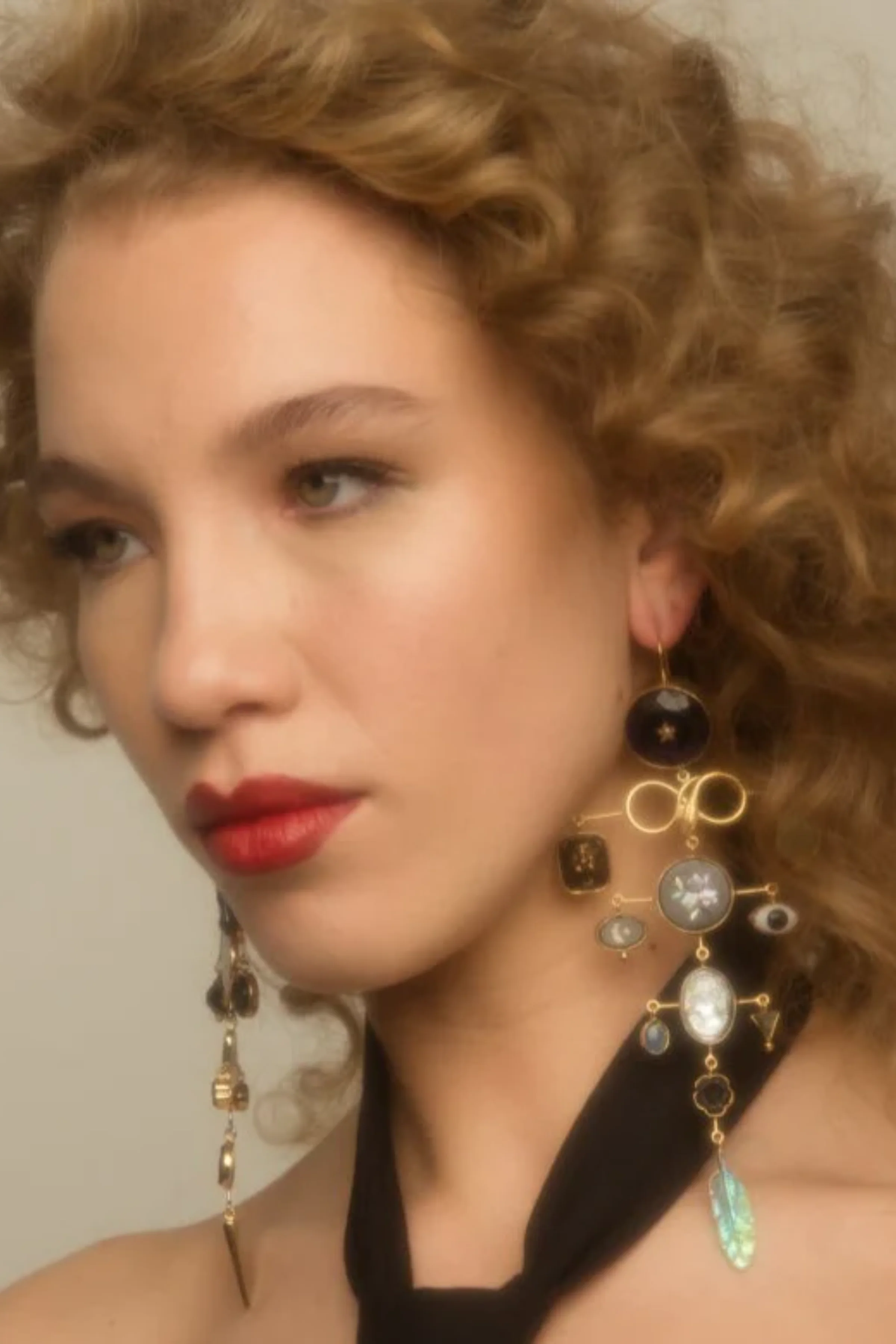 Serpent Multilayer Balance Drop Earrings - Image 2