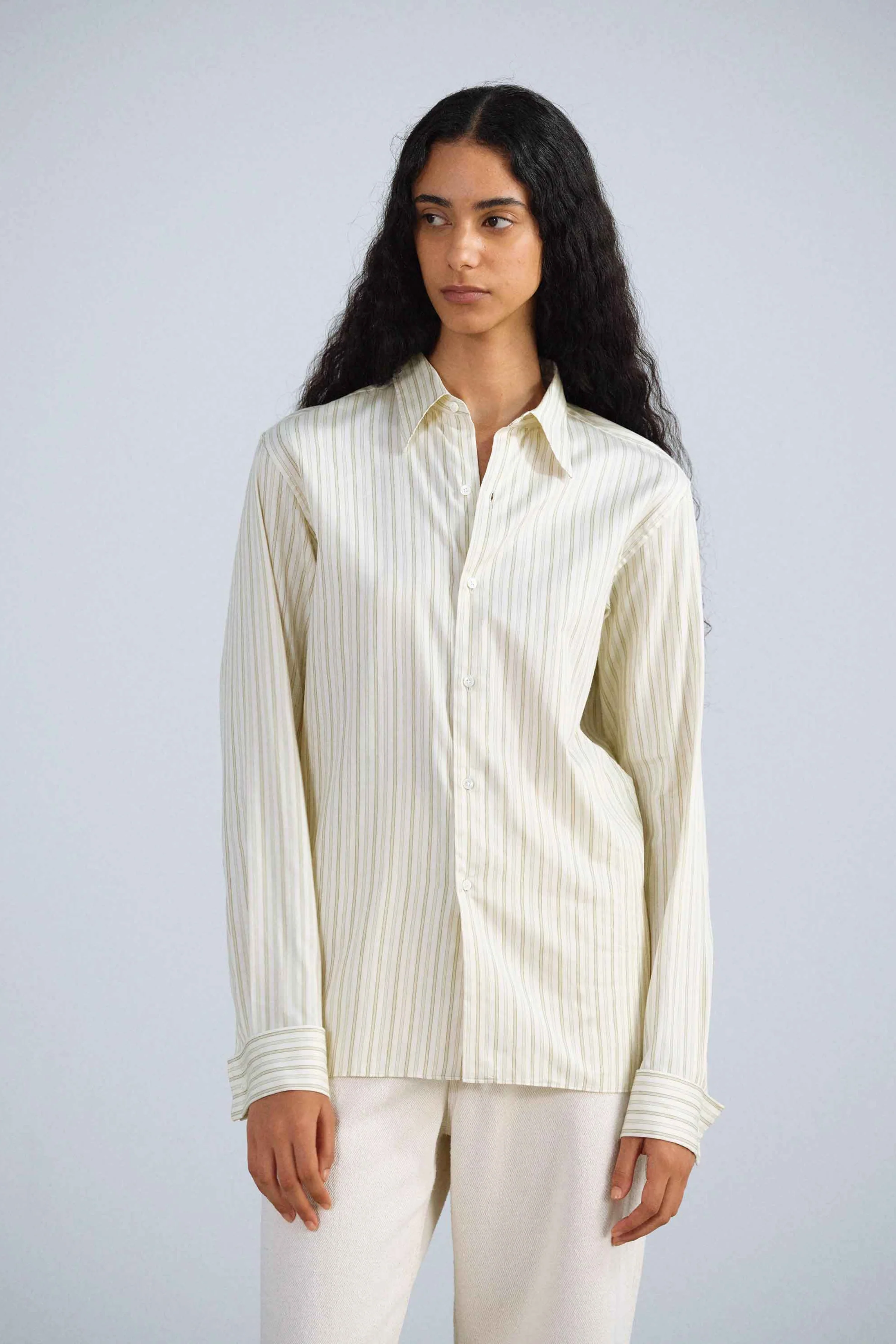 Silk Stripe Double Cuff Shirt - Image 3