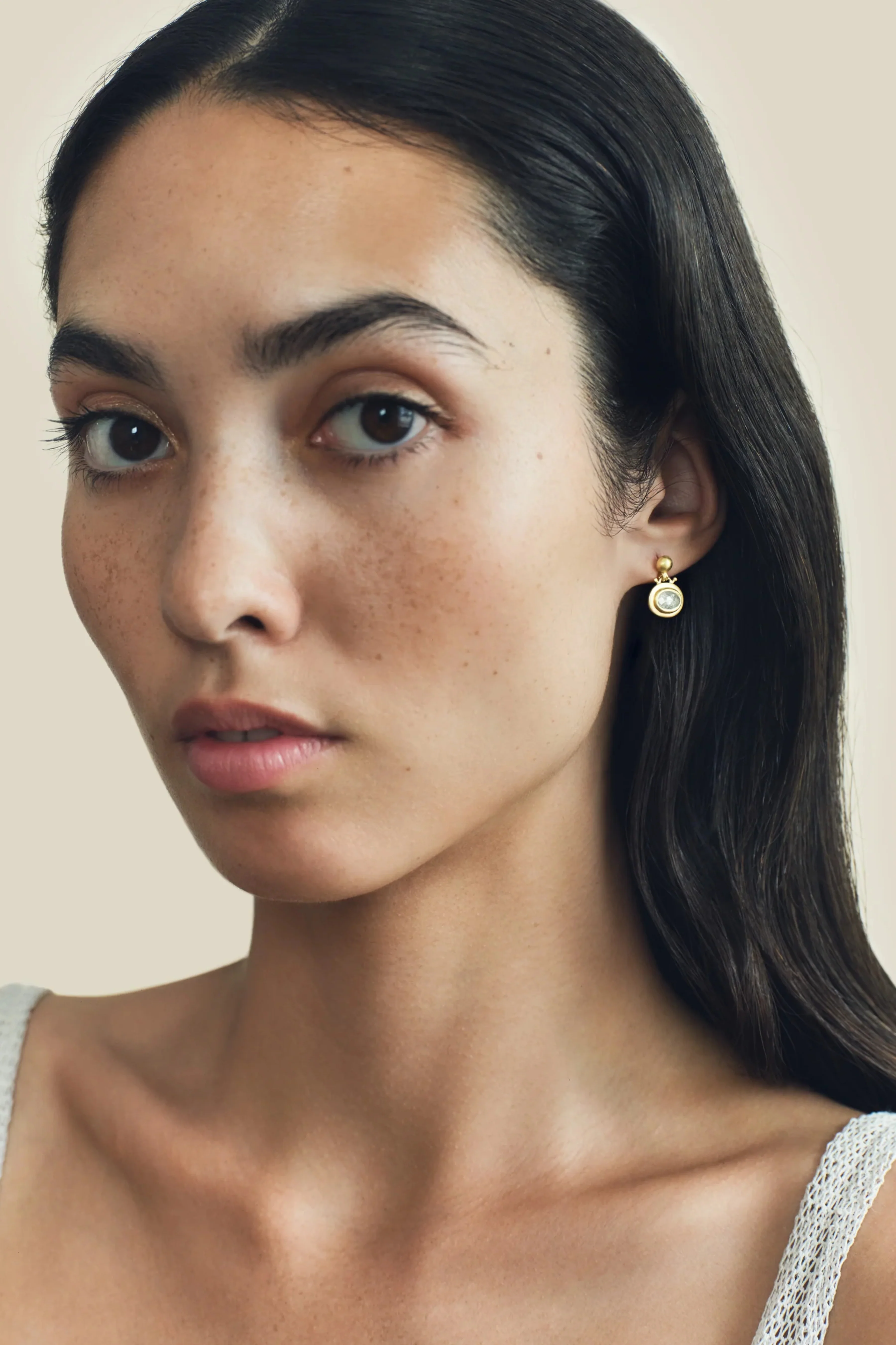Small Diamond Bell Earrings - Image 2