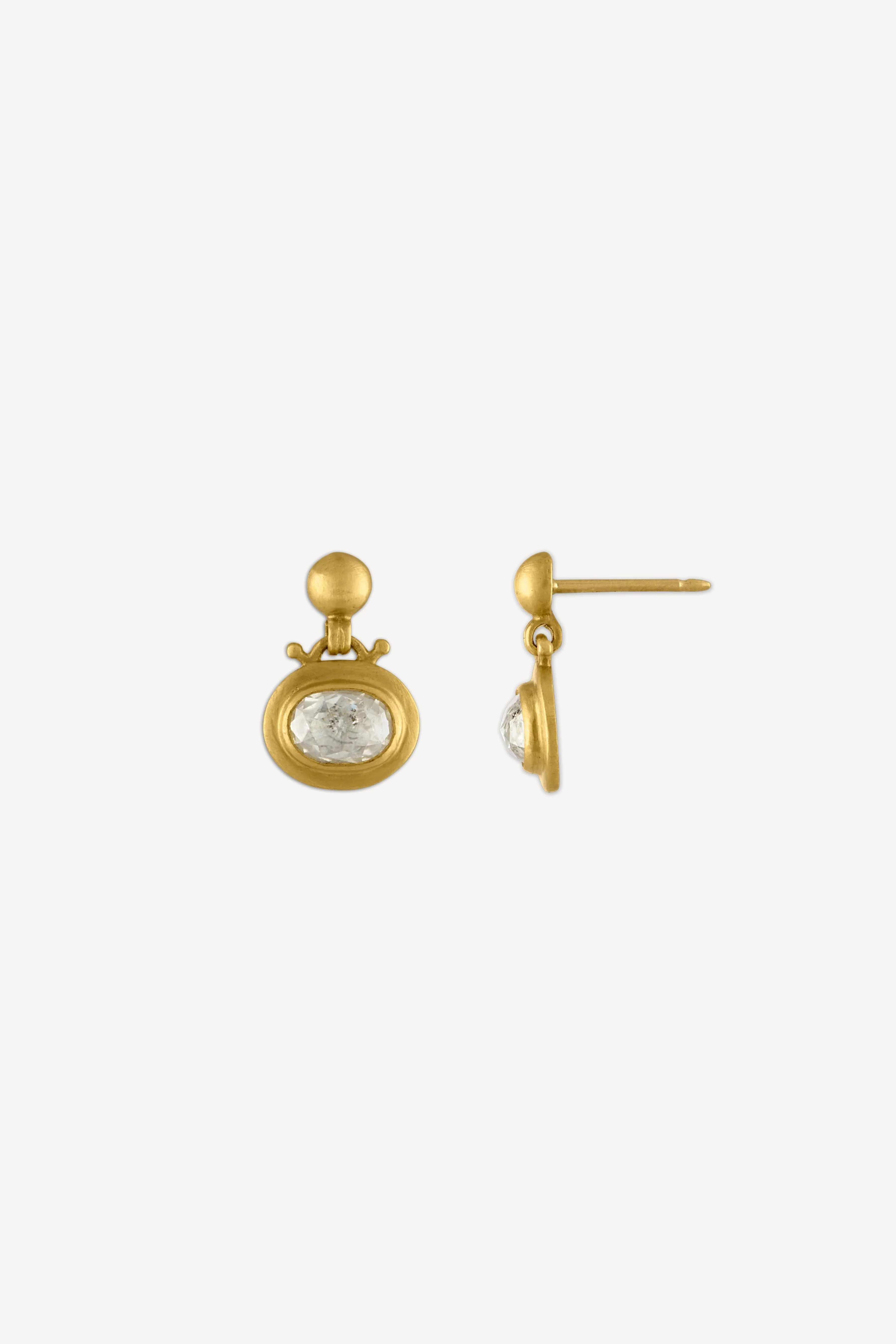 Small Diamond Bell Earrings - Image 4