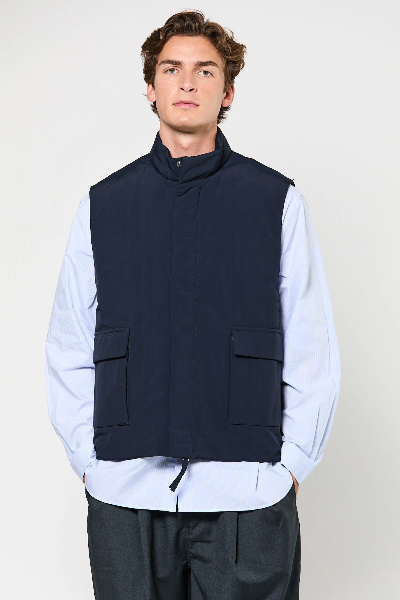 Stand Collar Padded Vest - Image 2