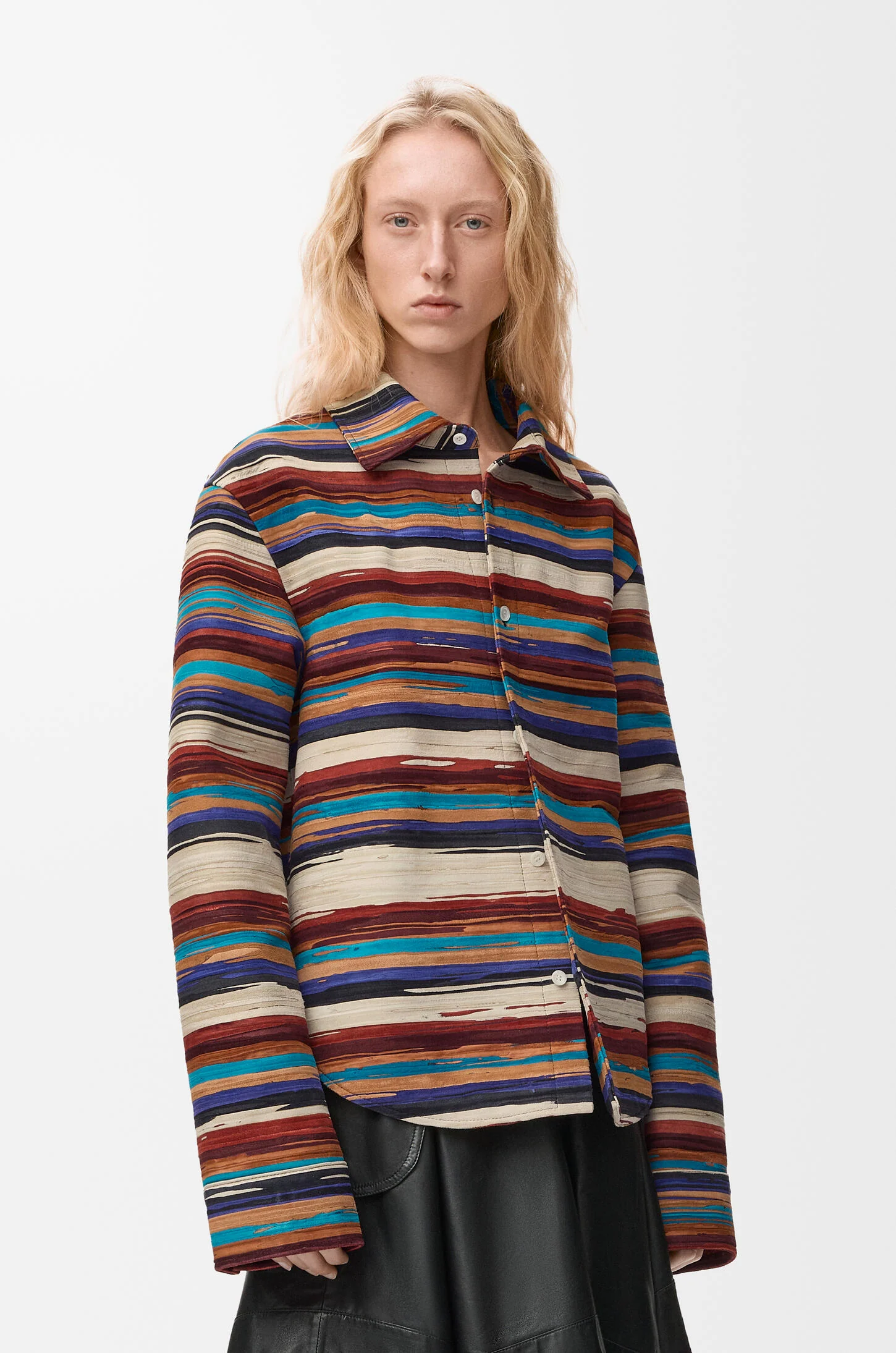 Striped Button Down Overshirt - Image 3